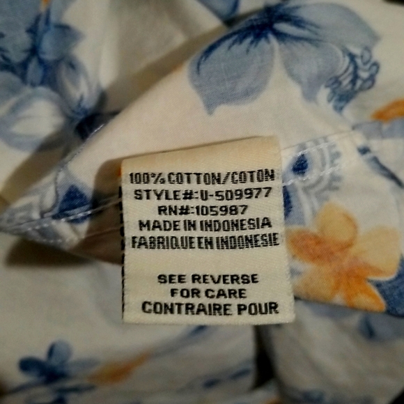 Quiksilver, Size - L, Color - White with blue and yellow flower pattern - Picture 6 of 10